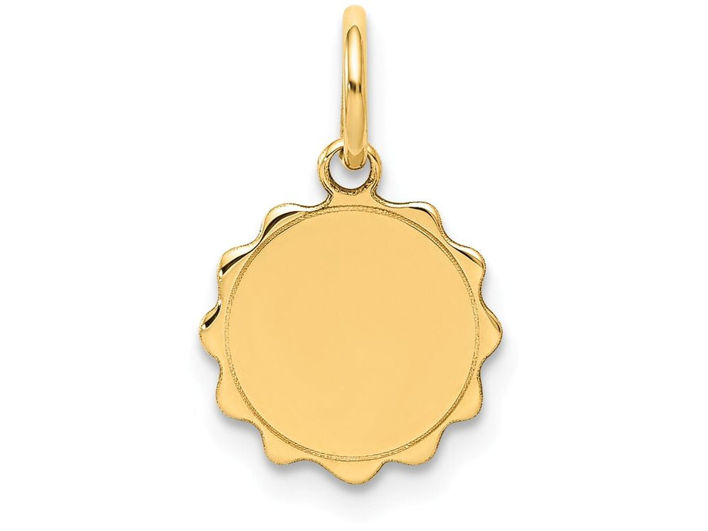 FJC Finejewelers 14k Yellow Gold .013 Gauge Engravable Scalloped Disc Charm