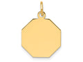 FJC Finejewelers 14k Yellow Gold Plain .013 Gauge Engravable Octagonal Disc Charm 15 x 21mm