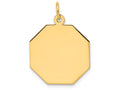 FJC Finejewelers 14k Yellow Gold Plain .009 Gauge Engravable Octagonal Disc Charm 19 x 25mm