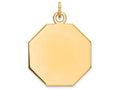 FJC Finejewelers 14k Yellow Gold Plain .013 Gauge Engravable Octagonal Disc Charm