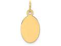 FJC Finejewelers 14k Yellow Gold Plain .009 Gauge Engravable Oval Disc Charm 9 x 20mm