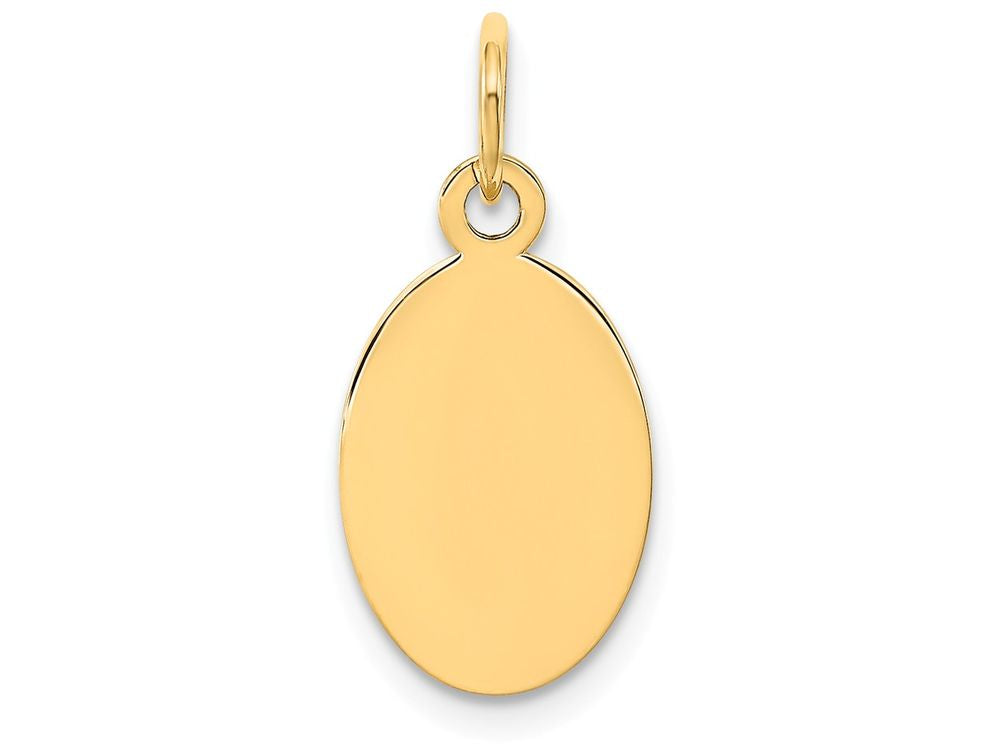 FJC Finejewelers 14k Yellow Gold Plain .011 Gauge Engravable Oval Disc Charm