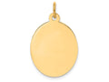 FJC Finejewelers 14k Yellow Gold Plain .018 Gauge Engravable Oval Disc Charm