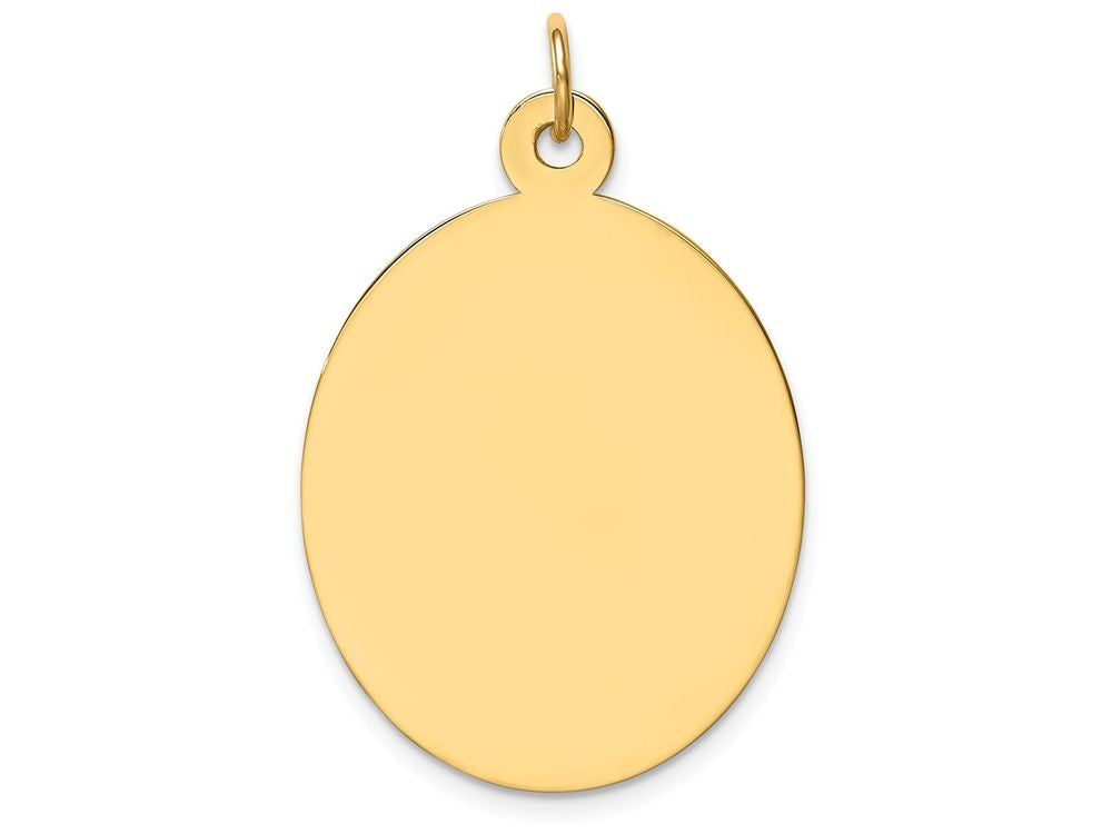 FJC Finejewelers 14k Yellow Gold Plain .011 Gauge Engravable Oval Disc Charm