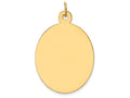 FJC Finejewelers 14k Yellow Gold Plain .035 Gauge Engravable Oval Disc Charm