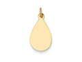 FJC Finejewelers 14k Yellow Gold Plain .009 Gauge Engravable Raindrop Disc Charm 11 x 23mm