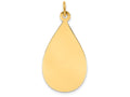 FJC Finejewelers 14k Yellow Gold Plain .009 Gauge Engravable Raindrop Disc Charm