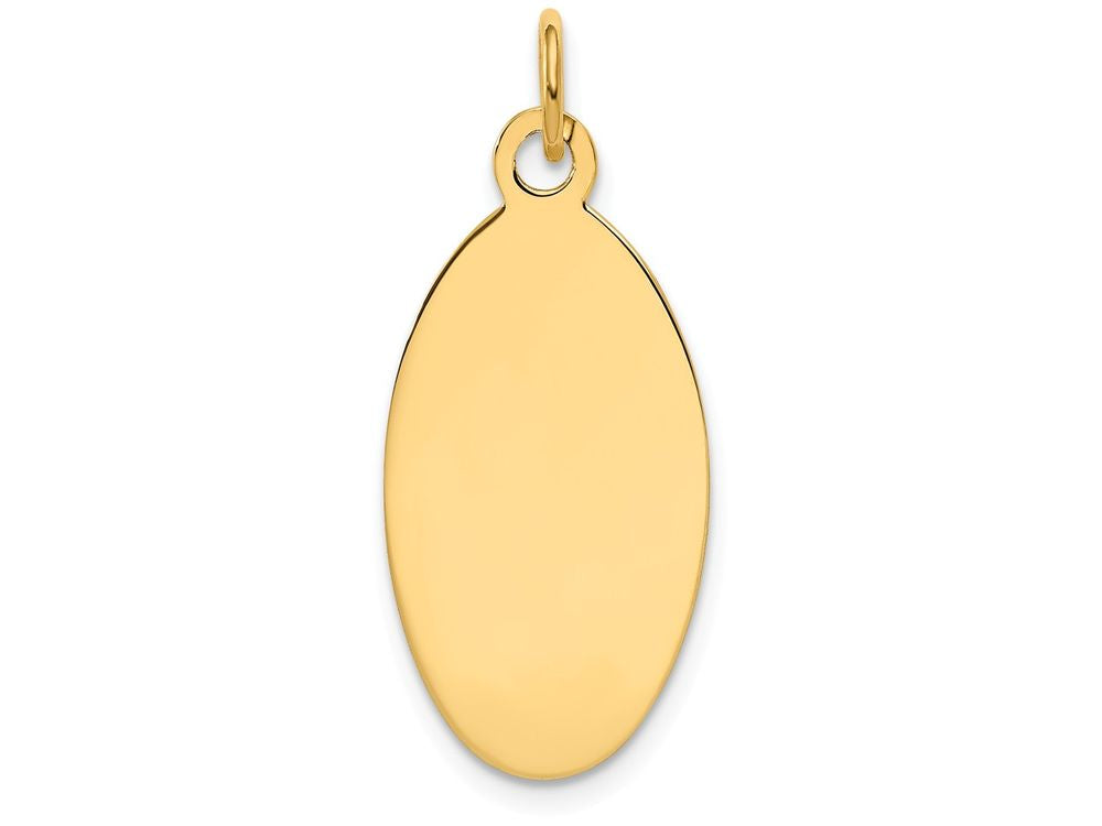 FJC Finejewelers 14k Yellow Gold Plain .018 Gauge Engravable Elliptical Disc Charm 12 x 30mm