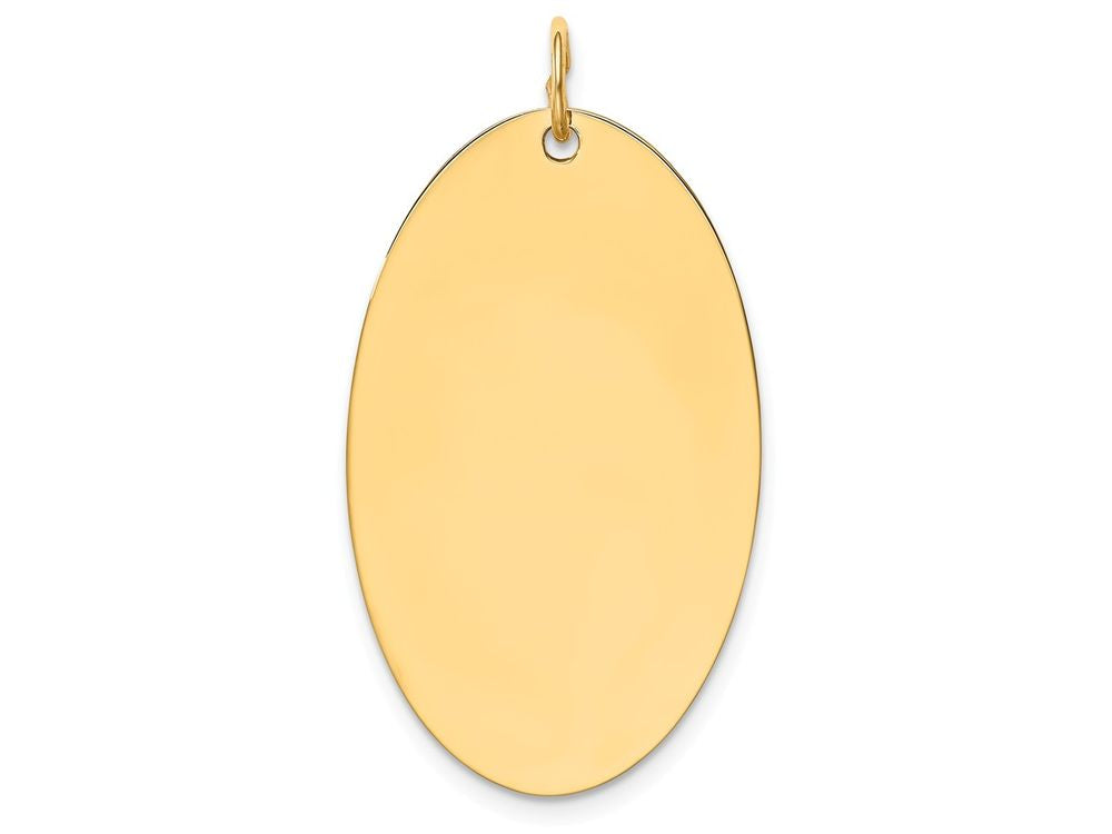FJC Finejewelers 14k Yellow Gold Plain .013 Gauge Engravable Elliptical Disc Charm
