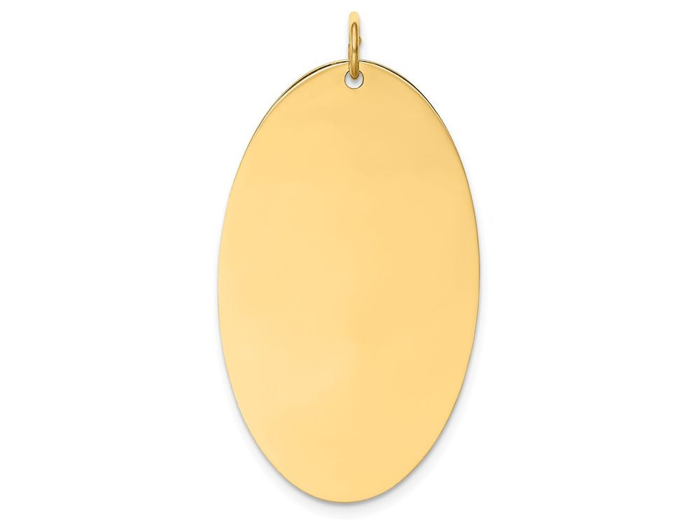 FJC Finejewelers 14k Yellow Gold Plain .027 Gauge Engravable Elliptical Disc Charm