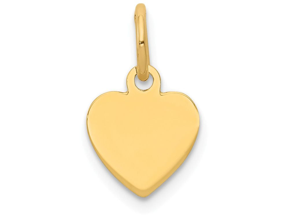 FJC Finejewelers 14k Yellow Gold Plain .011 Gauge Engravable Heart Disc Charm