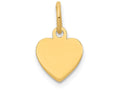 FJC Finejewelers 14k Yellow Gold Plain .013 Gauge Engravable Heart Disc Charm