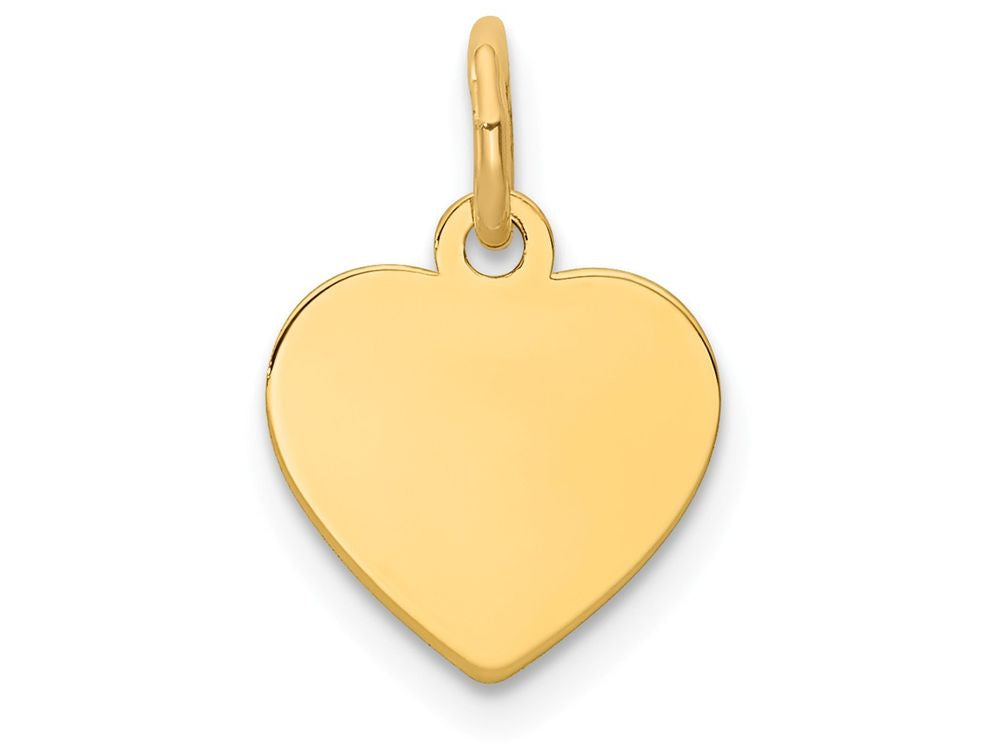 FJC Finejewelers 14k Yellow Gold Plain .013 Gauge Engravable Heart Disc Charm