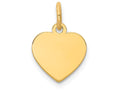 FJC Finejewelers 14k Yellow Gold Plain .027 Gauge Engravable Heart Disc Charm