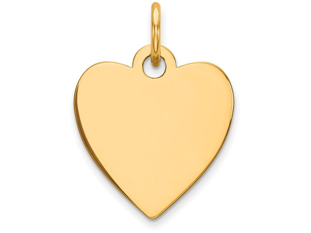 FJC Finejewelers 14k Yellow Gold Plain .009 Gauge Engravable Heart Disc Charm