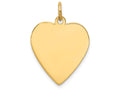 FJC Finejewelers 14k Yellow Gold Plain .013 Gauge Engravable Heart Disc Charm