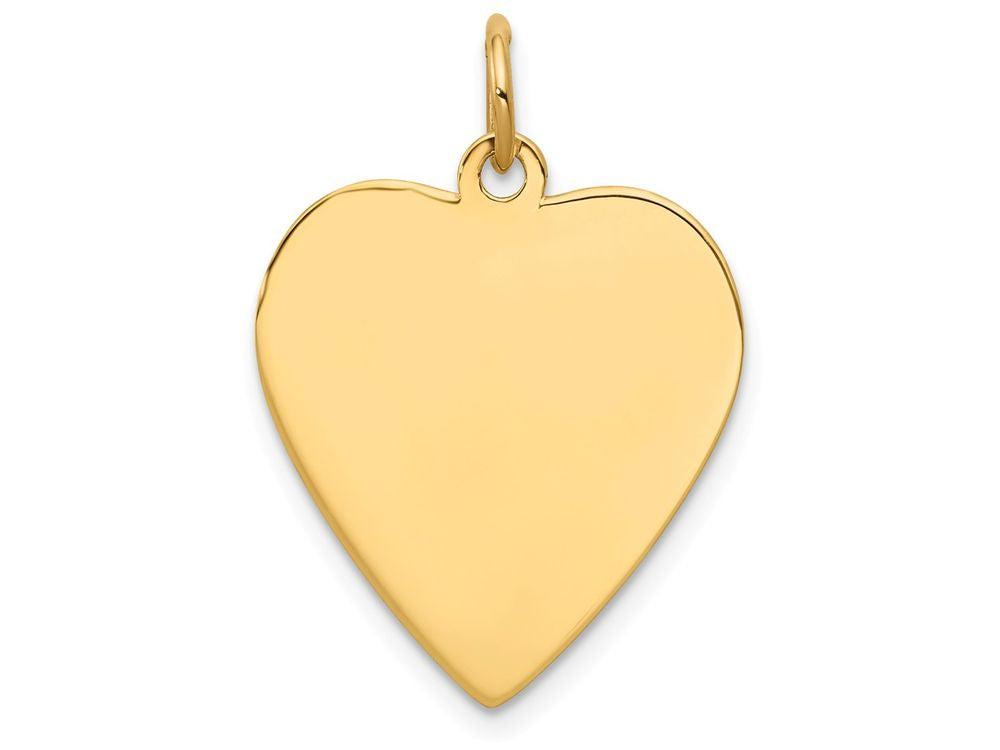 FJC Finejewelers 14k Yellow Gold Plain .013 Gauge Engravable Heart Disc Charm