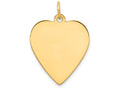 FJC Finejewelers 14k Yellow Gold Plain .027 Gauge Engravable Heart Disc Charm 21 x 27mm
