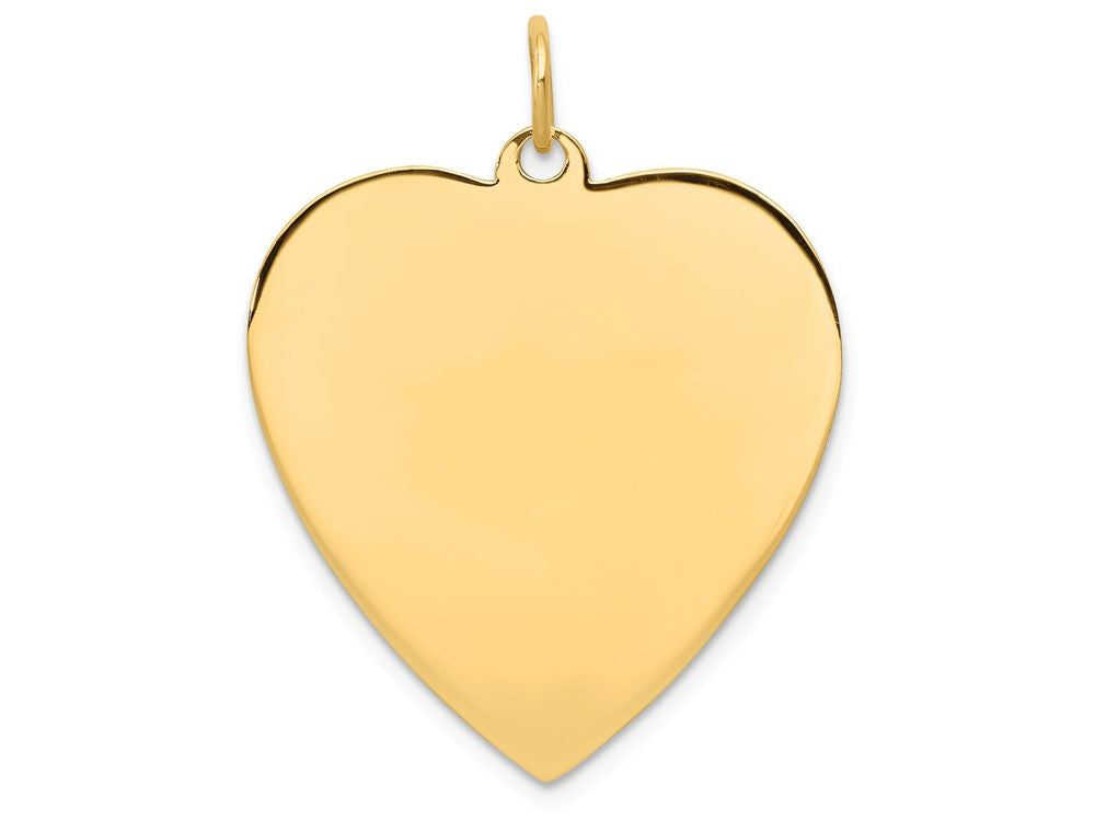 FJC Finejewelers 14k Yellow Gold Plain .027 Gauge Engravable Heart Disc Charm