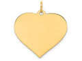 FJC Finejewelers 14k Yellow Gold Plain .027 Gauge Engravable Heart Disc Charm