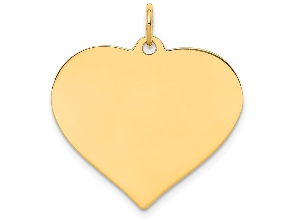 FJC Finejewelers 14k Yellow Gold Plain .027 Gauge Engravable Heart Disc Charm
