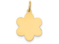 FJC Finejewelers 14k Yellow Gold Plain .018 Gauge Engravable Flower Disc Charm