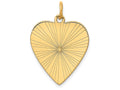 FJC Finejewelers 14k Yellow Gold Etched .018 Gauge Engravable Heart Disc Charm