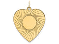 FJC Finejewelers 14k Yellow Gold Etched .018 Gauge Engravable Heart Disc Charm 24 x 31mm