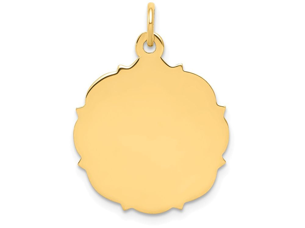 FJC Finejewelers 14k Yellow Gold Plain .013 Gauge Engravable Disc Charm