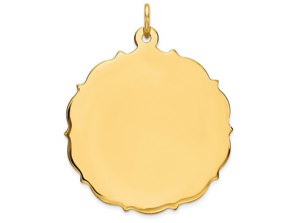 FJC Finejewelers 14k Yellow Gold Plain .018 Gauge Engravable Disc Charm