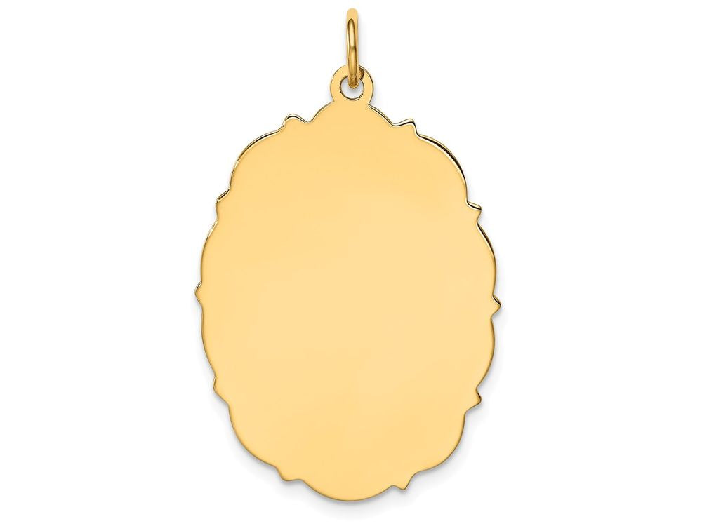 FJC Finejewelers 14k Yellow Gold Plain .018 Gauge Engravable Disc Charm