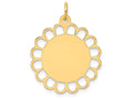 FJC Finejewelers 14k Yellow Gold Plain .011 Gauge Engravable Flower Disc Charm