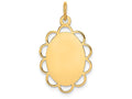 FJC Finejewelers 14k Yellow Gold Plain .013 Gauge Engravable Flower Disc Charm