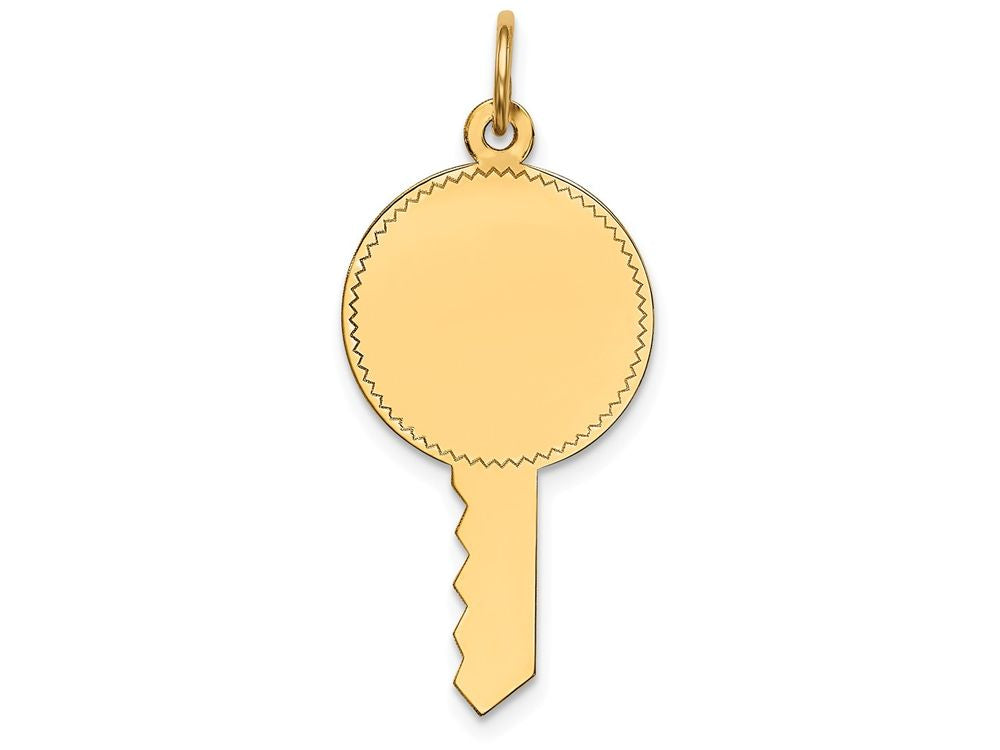 FJC Finejewelers 14k Yellow Gold Plain .011 Gauge Engravable Key Charm