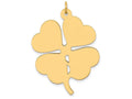 FJC Finejewelers 14k Yellow Gold Plain .018 Gauge Engravable Clover Disc Charm 27 x 37mm