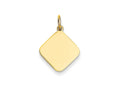 FJC Finejewelers 14k Yellow Gold Plain .018 Gauge Diamond-shaped Engravable Disc Charm