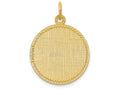 FJC Finejewelers 14k Yellow Gold Patterned .013 Gauge Circular Engravable Disc Charm