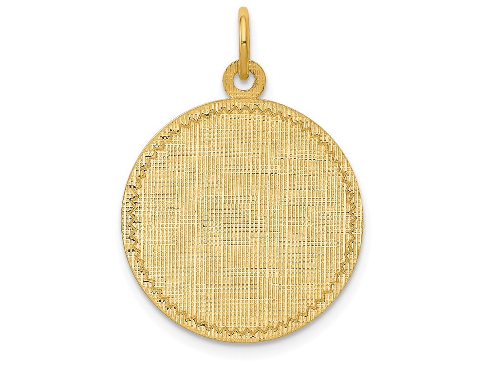 FJC Finejewelers 14k Yellow Gold Patterned .013 Gauge Circular Engravable Disc Charm