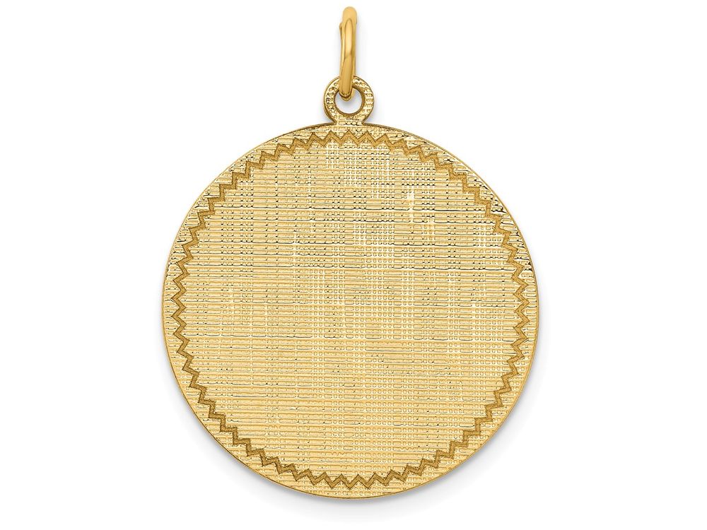 FJC Finejewelers 14k Yellow Gold Patterned .018 Gauge Circular Engravable Disc Charm
