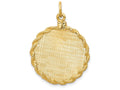 FJC Finejewelers 14k Yellow Gold Patterned .013 Gauge Engravable Disc Rope Charm with Satin Back