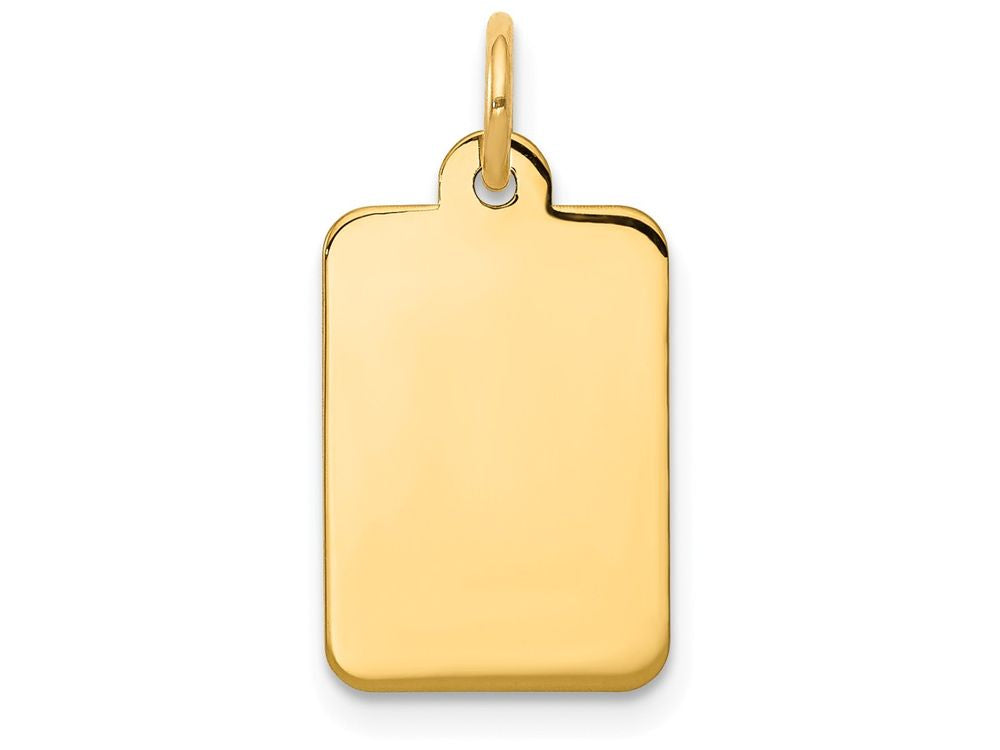 FJC Finejewelers 14k Yellow Gold Plain .013 Gauge Rectangular Engravable Disc Charm 10x 20mm