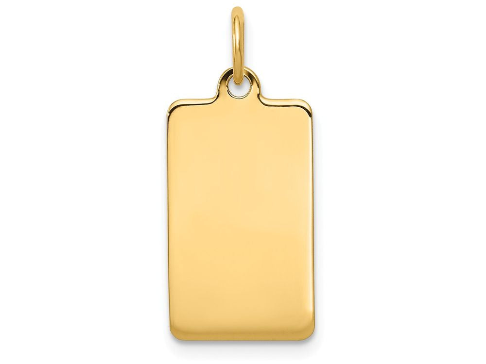 FJC Finejewelers 14k Yellow Gold Plain .027 Gauge Rectangular Engravable Disc Charm