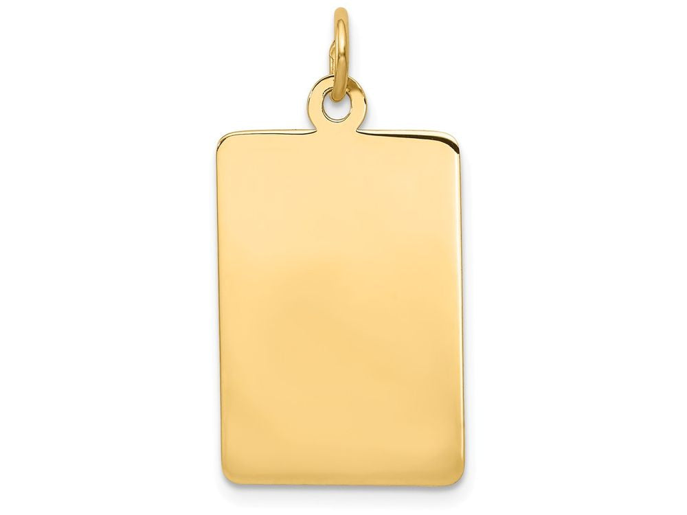 FJC Finejewelers 14k Yellow Gold Plain .027 Gauge Rectangular Engravable Disc Charm 15 x 28mm