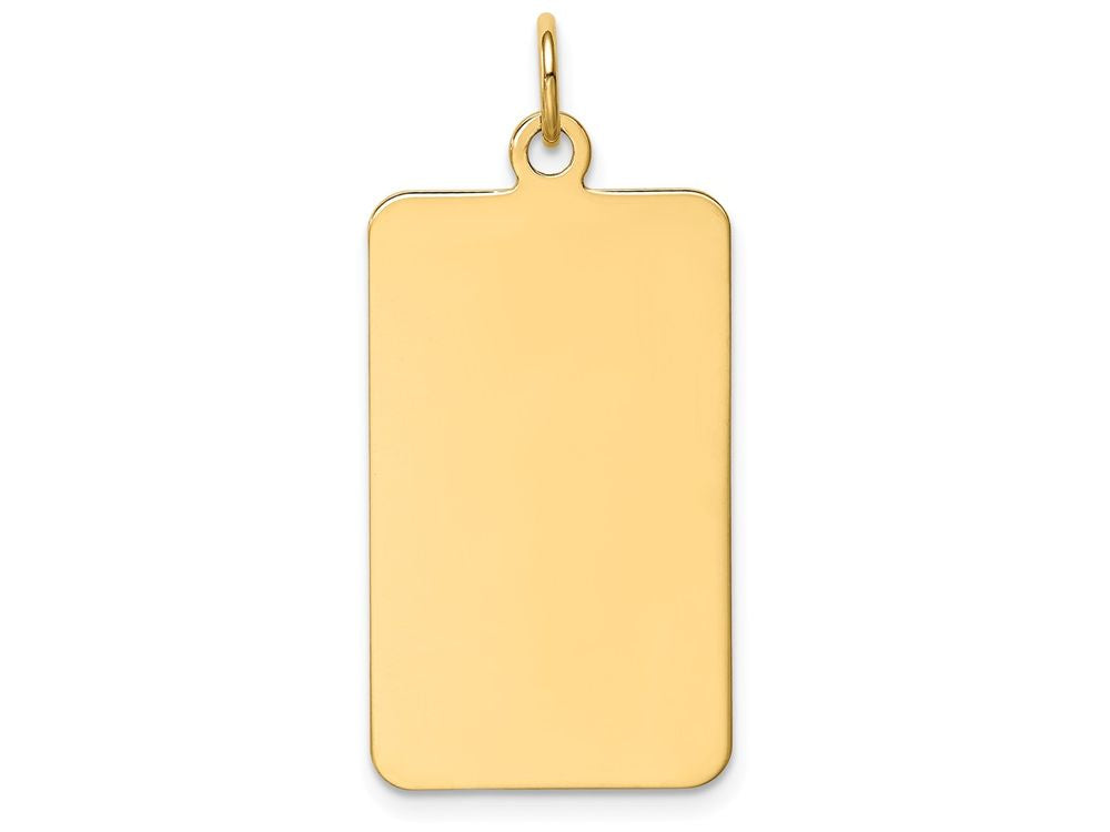 FJC Finejewelers 14k Yellow Gold Plain .011 Gauge Rectangular Engravable Disc Charm 15 x 32mm