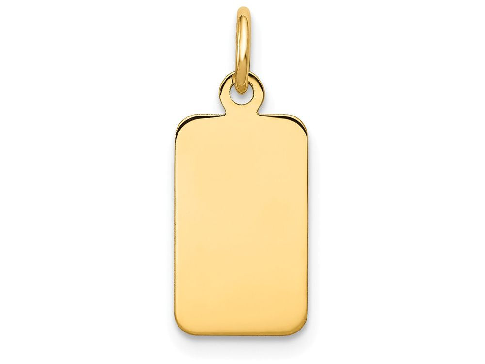 FJC Finejewelers 14k Yellow Gold Plain .013 Gauge Engravable Rectangular Disc Charm 8 x 21mm