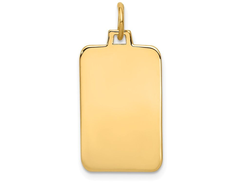 FJC Finejewelers 14k Yellow Gold Plain .013 Gauge Engravable Rectangular Disc Charm