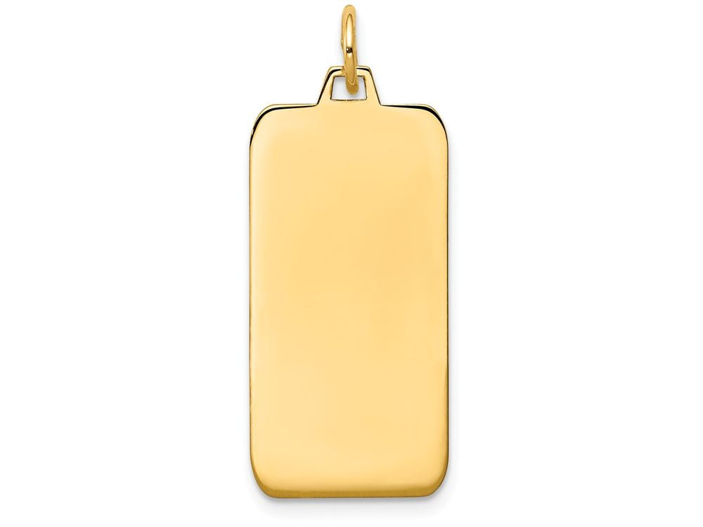 FJC Finejewelers 14k Yellow Gold Plain .013 Gauge Engravable Rectangular Disc Charm 13 x 32mm