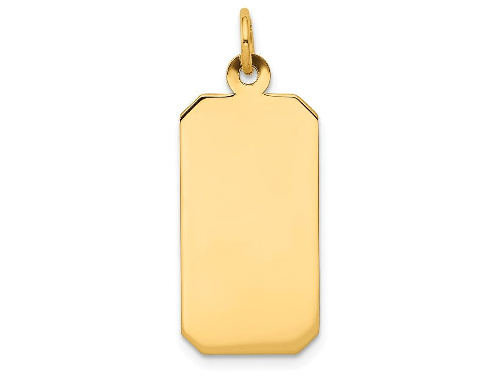 FJC Finejewelers 14k Yellow Gold Plain .013 Gauge Engravable Rectangular Disc Charm