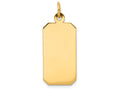 FJC Finejewelers 14k Yellow Gold Plain .018 Gauge Engravable Rectangular Disc Charm