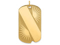 FJC Finejewelers 14k Yellow Gold Patterned .018 Gauge Engravable Dog Tag Disc Charm